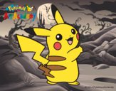 Dibujo Pikachu de espaldas pintado por julita00