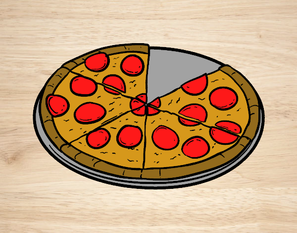 Dibujo Pizza italiana pintado por nucanico