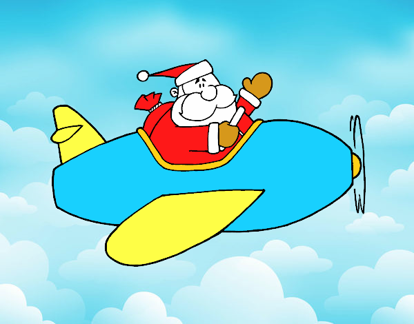 Santa en avión