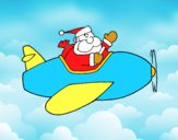 Santa en avión