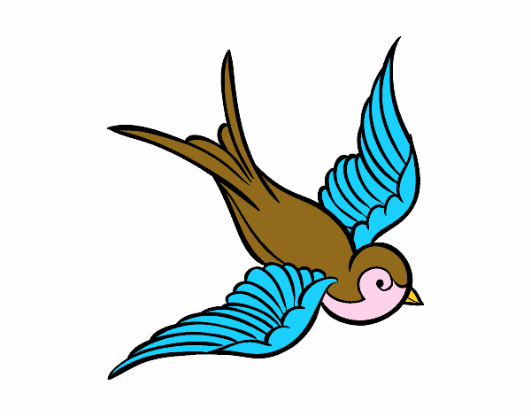 Dibujo Tatuaje de pájaro pintado por Artturo