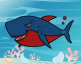 Dibujo Tiburón dentudo pintado por Rayner