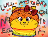 Dibujo Una gatita con lazo pintado por kawaiigame