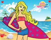 Barbie con tabla de surf