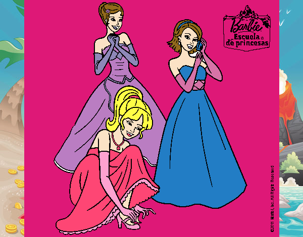 Barbie y sus amigas vestidas de gala