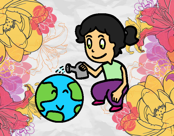 Dibujo de Cuidar el planeta tierra pintado por en  el día  11-11-15 a las 15:53:35. Imprime, pinta o colorea tus propios dibujos!