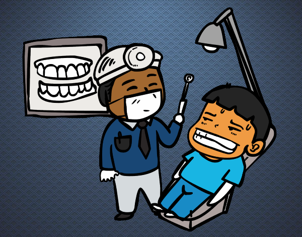 Dibujo Dentista con paciente pintado por Alberto10