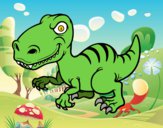 Dibujo Dinosaurio velociraptor pintado por juananuvis