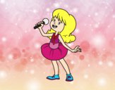 Estrella del pop cantando