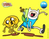 Dibujo Finn y Jake pintado por yuritsi