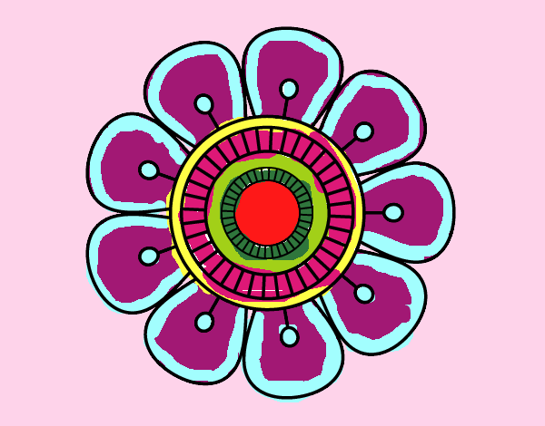 Dibujo Mandala en forma de flor pintado por Gonmar