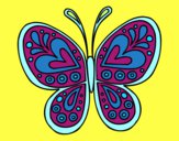 Dibujo Mandala mariposa pintado por padme