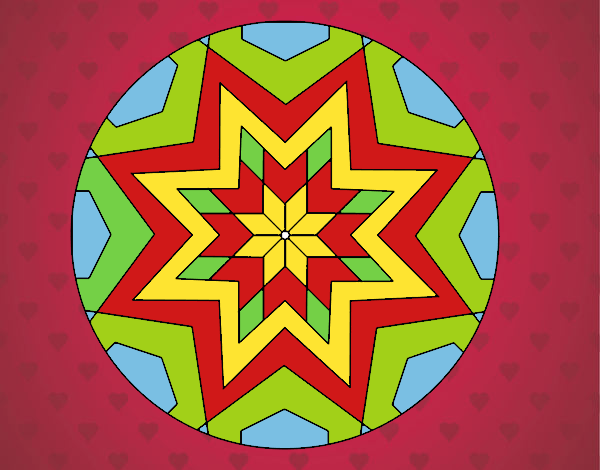 Dibujo Mandala mosaico estrella pintado por adriana_12
