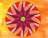 Dibujo Mandala sol triangular pintado por vero72