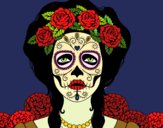 Dibujo Mujer calavera mejicana pintado por Brendukis