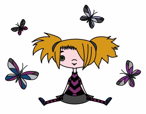 Niña con mariposas