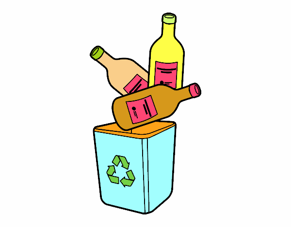 tacho de reciclaje de botellas de vidrio
