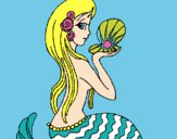 Dibujo Sirena y perla pintado por yuritsi
