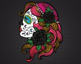 Dibujo Tatuaje de Catrina pintado por laksj