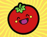 Dibujo Tomate sonriente pintado por zoemarcato