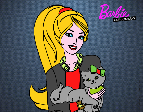 Barbie con su linda gatita