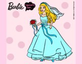 Dibujo Barbie vestida de novia pintado por queyla