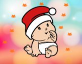 Dibujo Bebé con Gorro de Santa Claus pintado por zoemarcato