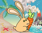 Dibujo Conejo con zanahoria pintado por LunaLunita
