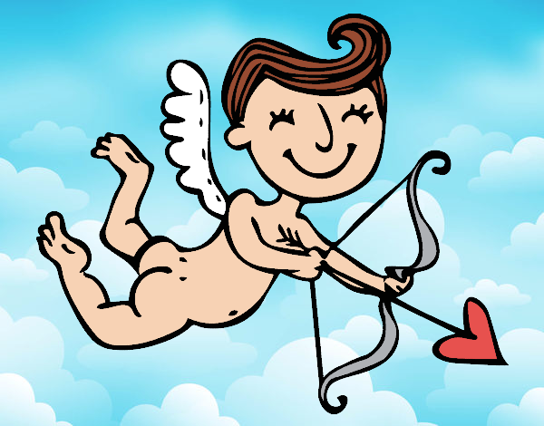 Cupido contento con flecha