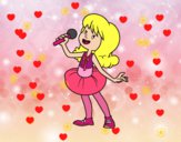 Estrella del pop cantando