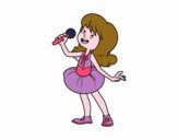 Estrella del pop cantando