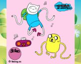 Finn y Jake escuchando música