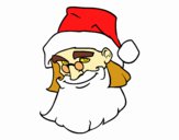 Dibujo La cara de Papá Noel pintado por elimanya