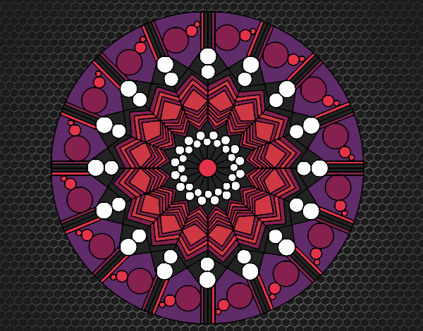Dibujo Mandala flor con círculos pintado por adriana_12