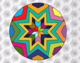 Dibujo Mandala mosaico estrella pintado por junenati