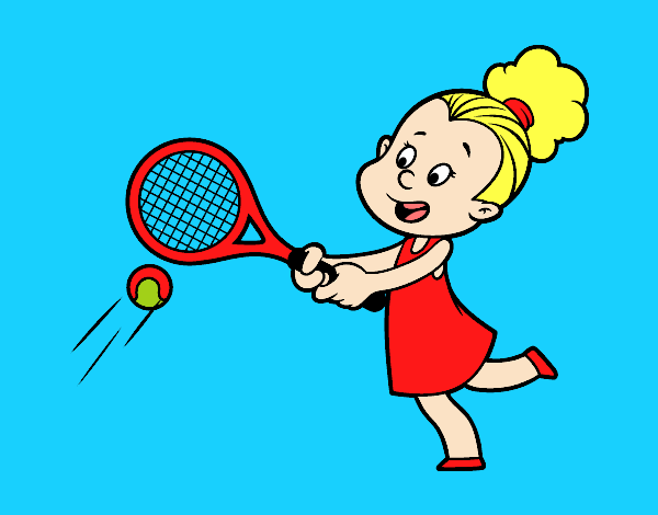 Niña jugando a tenis