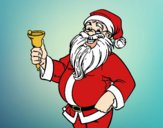 Dibujo Papá Noel con campana pintado por queyla