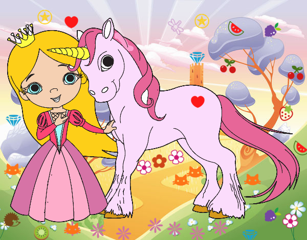 Princesa y unicornio