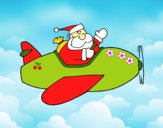 Dibujo Santa en avión pintado por LunaLunita
