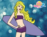 Barbie con tabla de surf