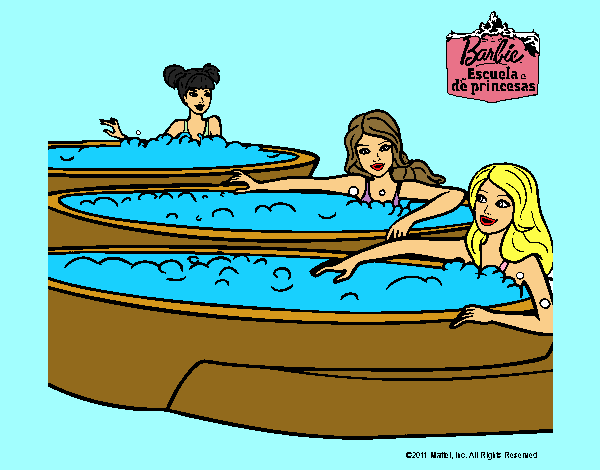 Barbie y sus amigas en el jacuzzi