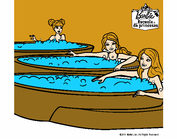 Barbie y sus amigas en el jacuzzi