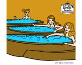 Barbie y sus amigas en el jacuzzi