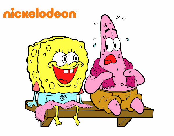 Bob Esponja y Patricio en bañador