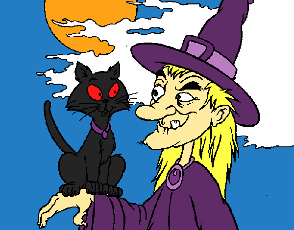 Bruja y gato