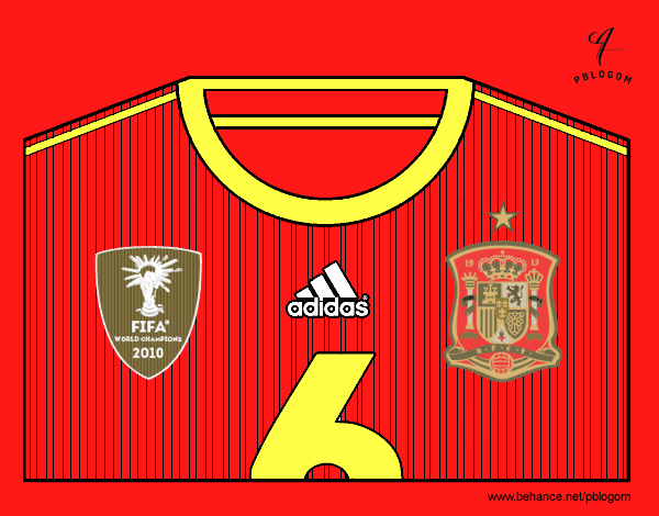 Camiseta del mundial de fútbol 2014 de España