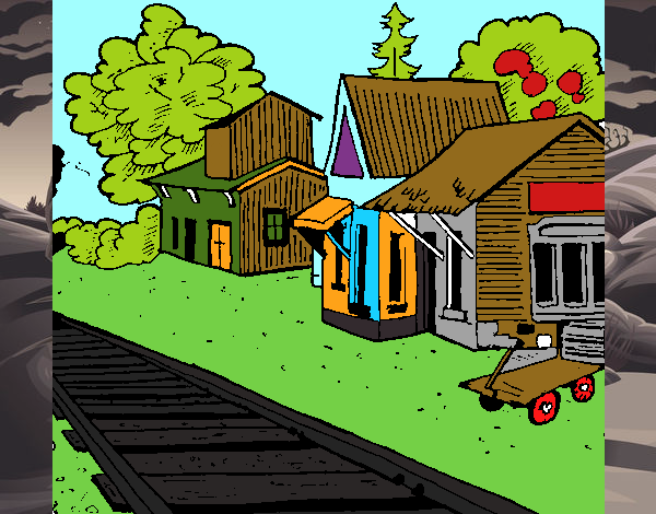 Dibujo Estación de tren pintado por anacec