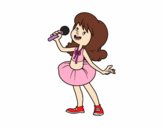 Estrella del pop cantando