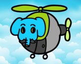 Helióptero con elefante