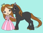 Dibujo Princesa y unicornio pintado por mdifranco